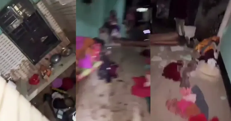 বিস্ফোরণে ক্ষতিগ্রস্ত ঘর